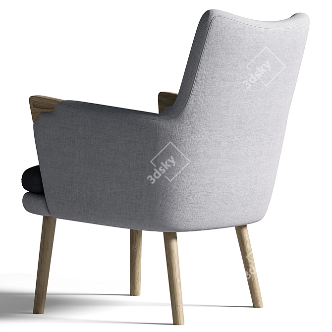 Modern Oak Lounge Chair 840mm 3D model image 2