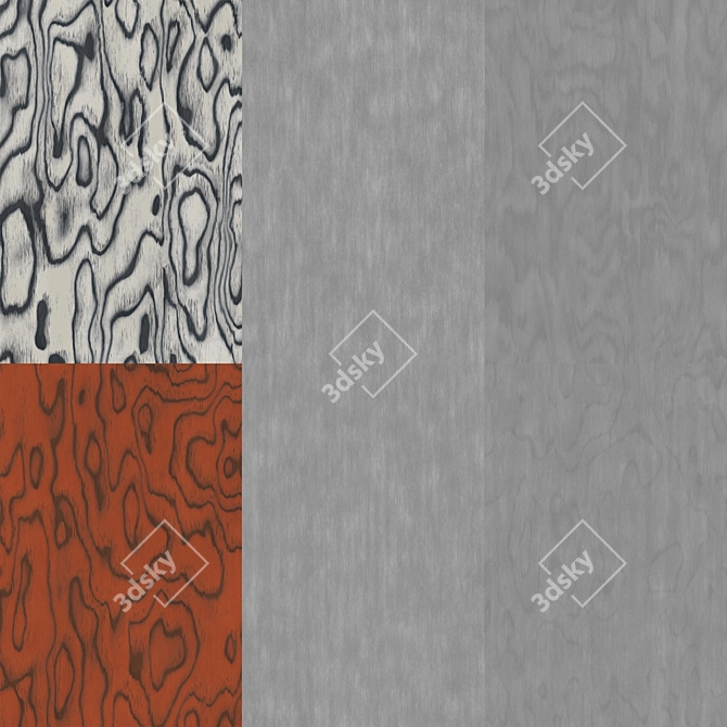 Patterned Plywood with Etore Sottsass Design 3D model image 6