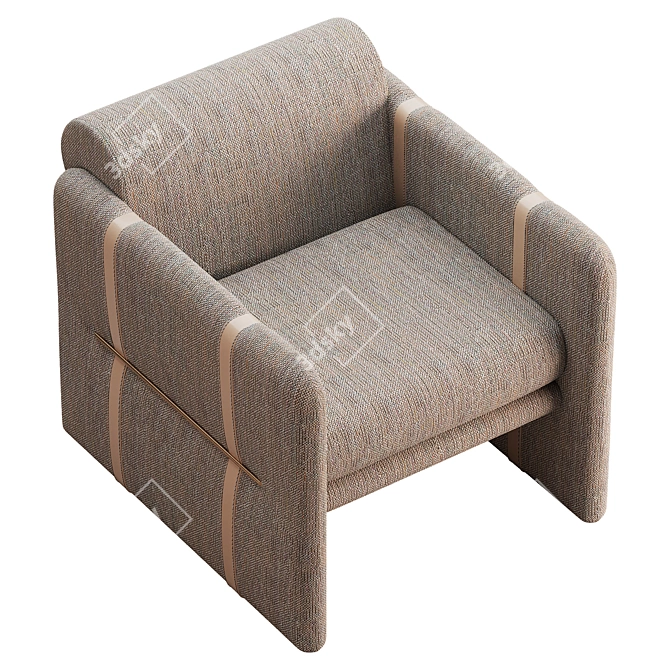 Sleek Cigar Club Chair 3D model image 6