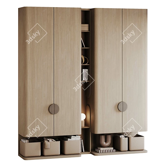 Russian Wood Closet for 3D 3D model image 2