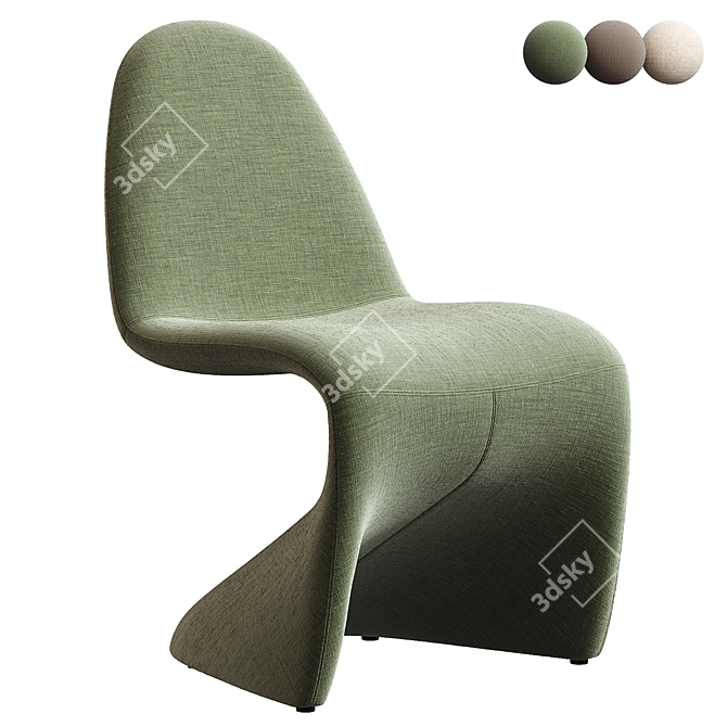 Sleek Contemporary Beth Dining Chair 3D model image 1