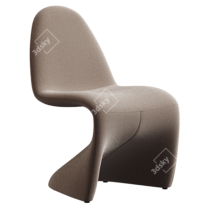 Sleek Contemporary Beth Dining Chair 3D model image 3