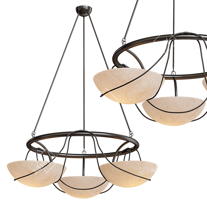  Sleek Selene 3 Pendant Light 3D model image 1