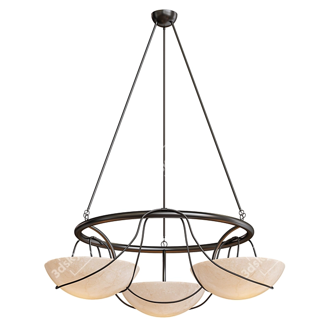  Sleek Selene 3 Pendant Light 3D model image 2