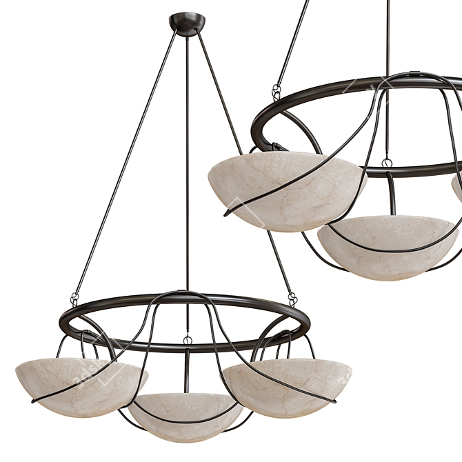  Sleek Selene 3 Pendant Light 3D model image 3