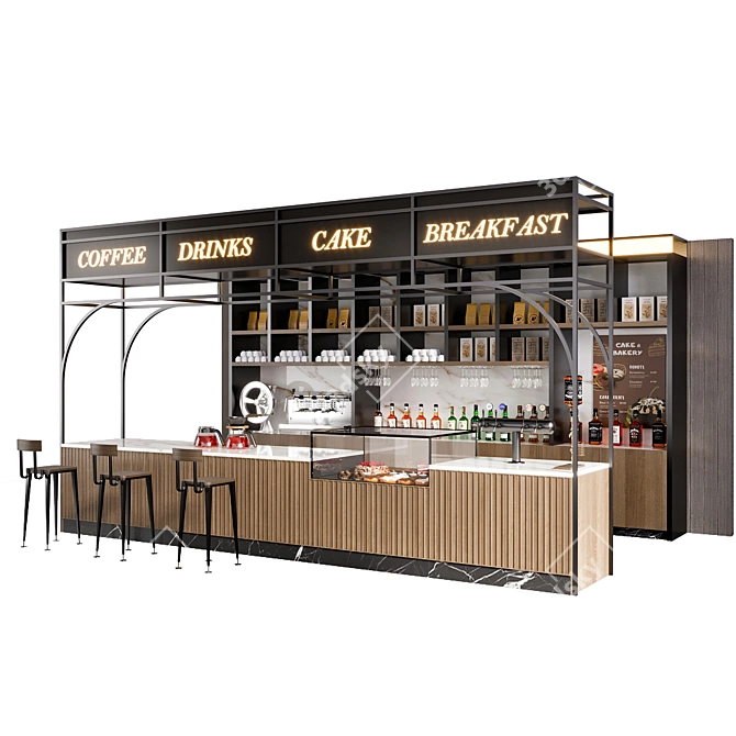 Cafe Bar Essentials Collection 3D model image 2