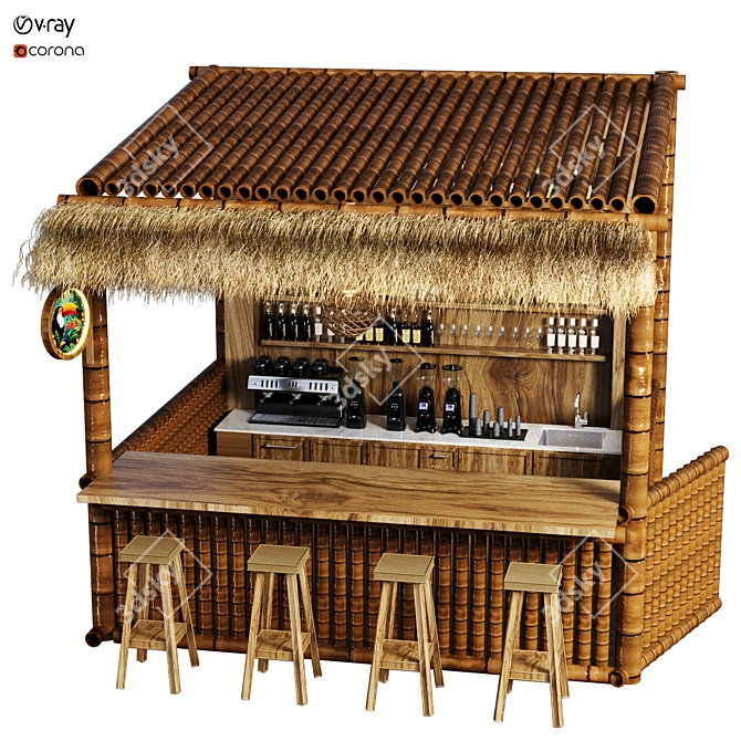 Bamboo Beach Cafe Bar 2018 3D model image 4