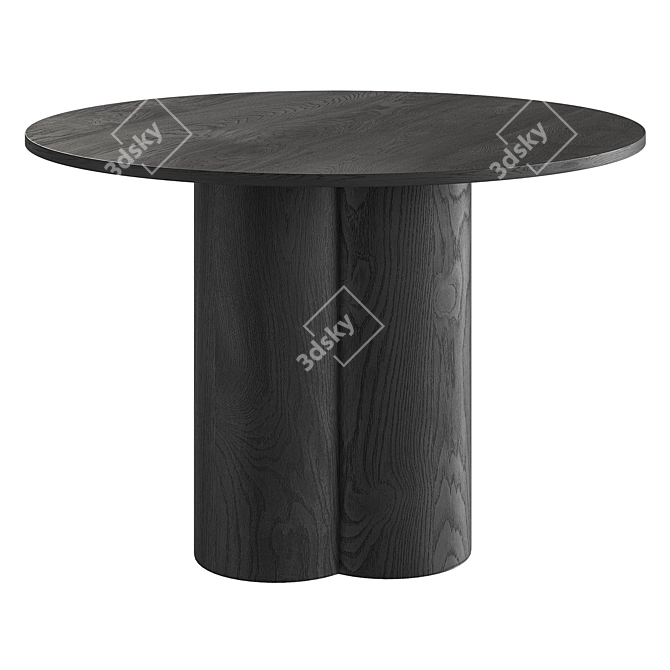 Olivia Round Dining Table Black 3D model image 2