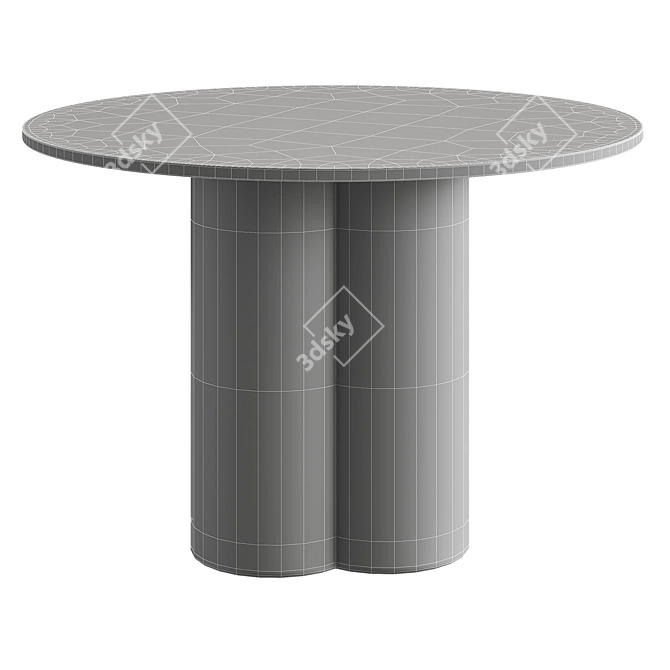 Olivia Round Dining Table Black 3D model image 3