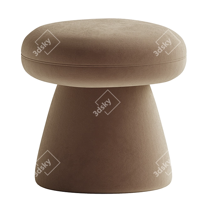 Elegant Cusco Footstool in Taupe 3D model image 3