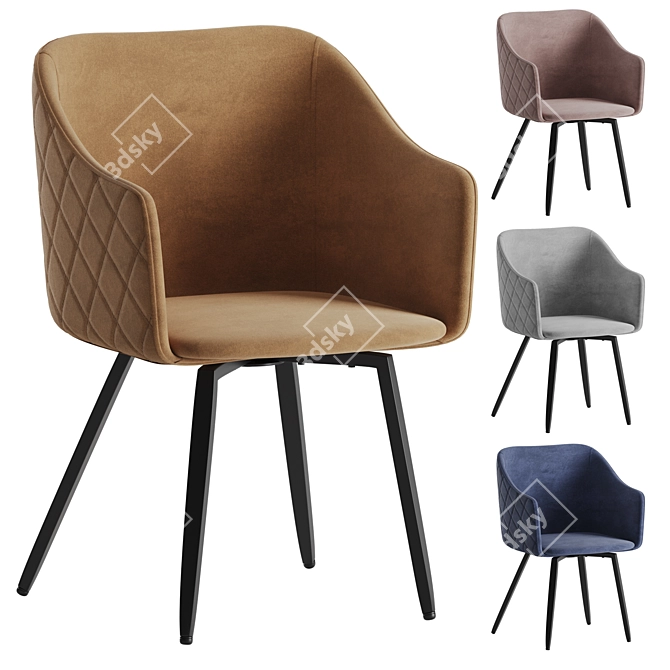 Niko Velvet Terra Chair 3D model image 1