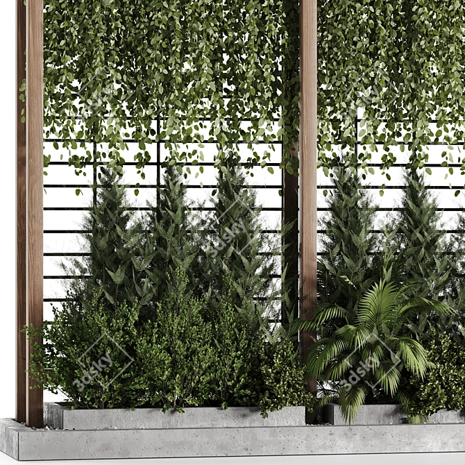 Vertical Outdoor Plant Garden Set 3D model image 2