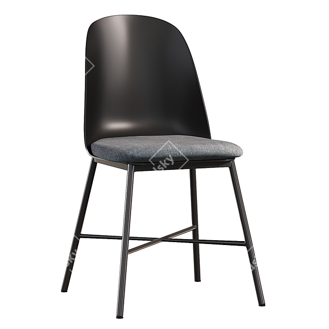 Elegant Shell Chair Design 3D model image 2