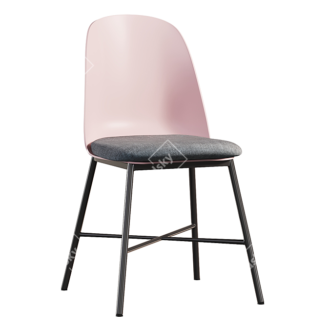 Elegant Shell Chair Design 3D model image 3