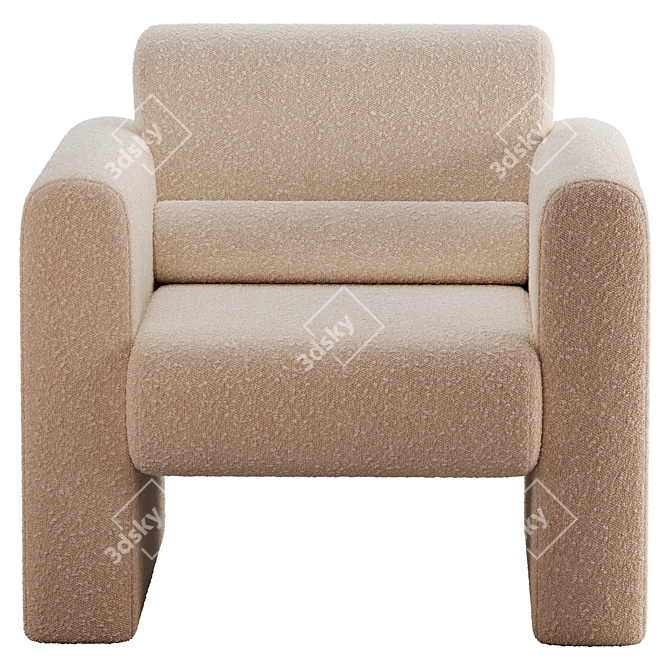 Sleek Modern 3D Accent Chair 3D model image 2