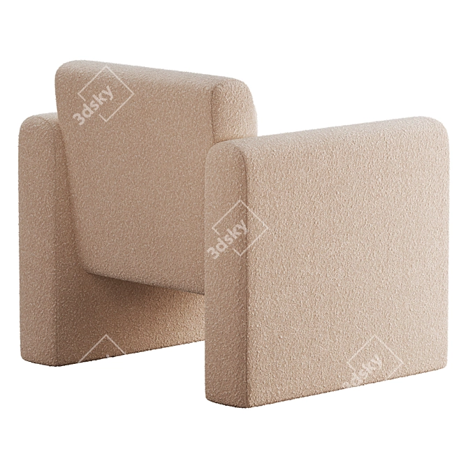 Sleek Modern 3D Accent Chair 3D model image 6