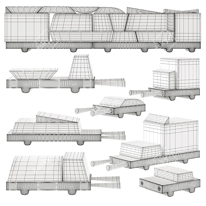 CARtools Wooden Car Puzzle Toy 3D model image 2