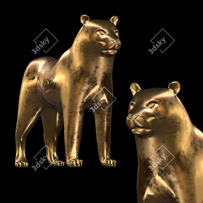  Majestic Tiger Decorative Statue 3D model image 1