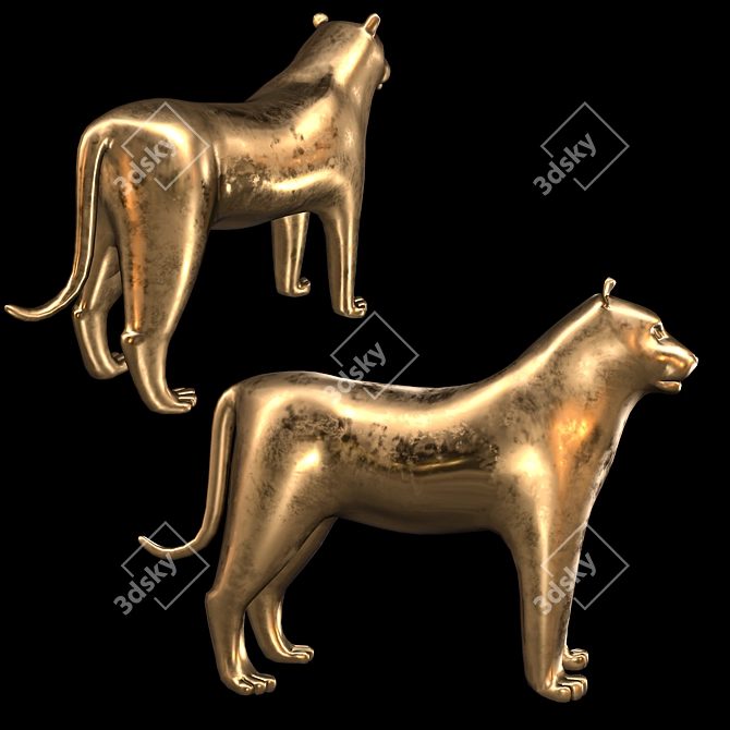  Majestic Tiger Decorative Statue 3D model image 2