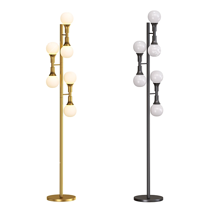 Elegant French Quarter Floor Lamp 3D model image 1