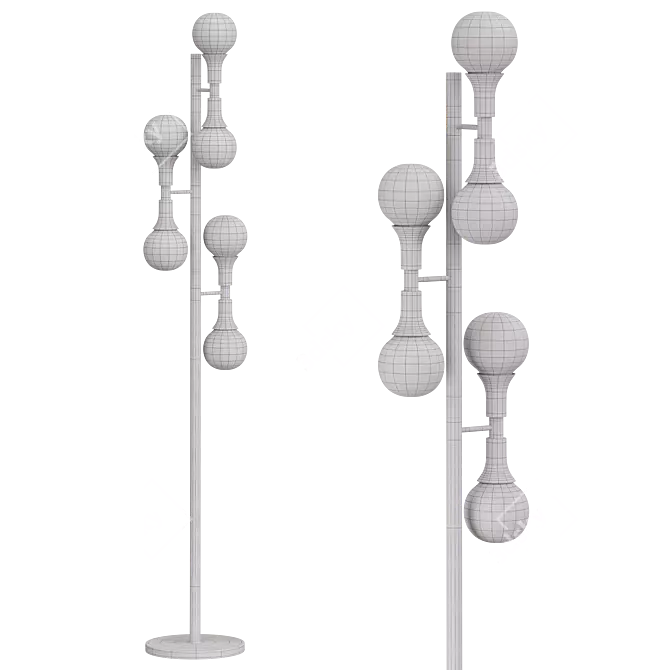 Elegant French Quarter Floor Lamp 3D model image 4