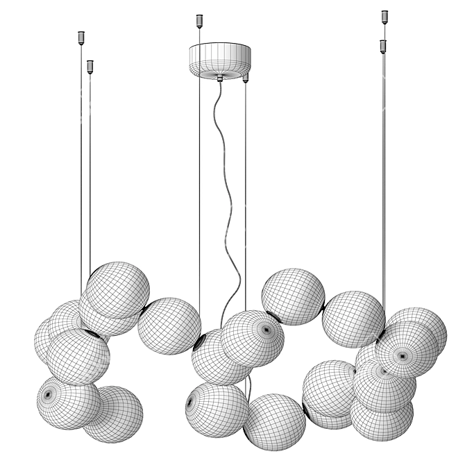 Nordic Elegance Pendant Chandelier 3D model image 5