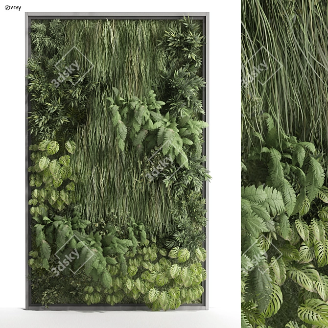 Modern Interior Vertical Plant Set 3D model image 1