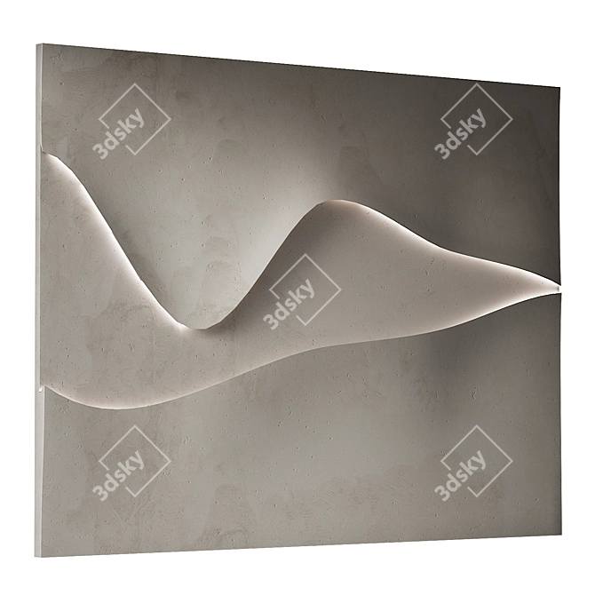 Geometric Relief Wall Panel 3D model image 2