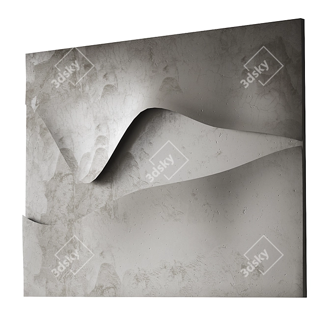 Geometric Relief Wall Panel 3D model image 4