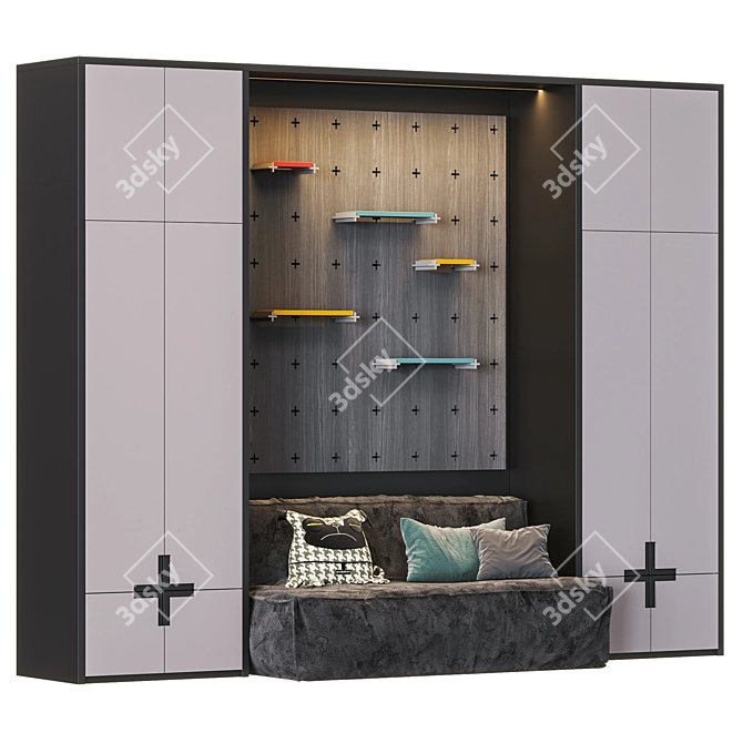 Teen Room Furniture Set 3D model image 1