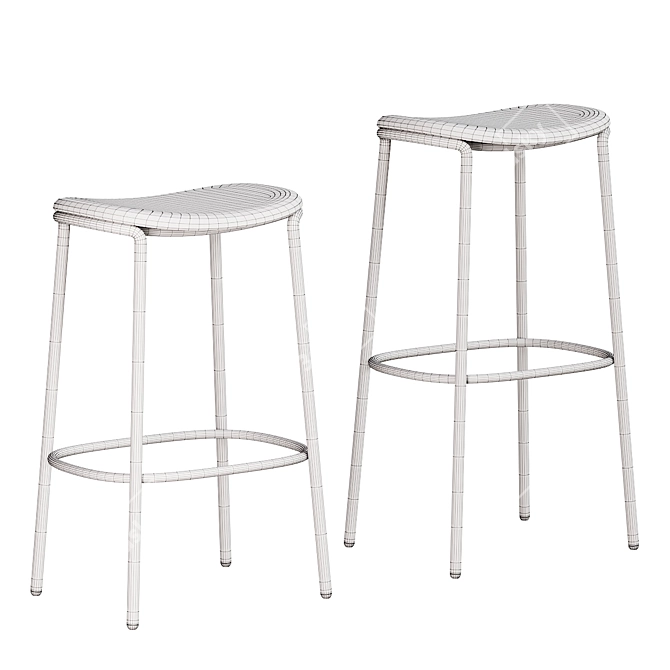 Trick Collection Upholstered Steel Stools 3D model image 2