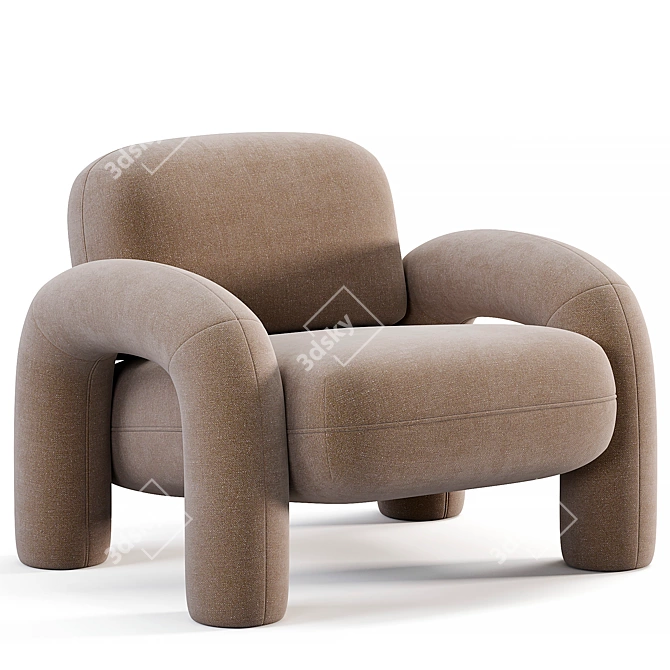 Modern BUBO Armchair Design 3D model image 5