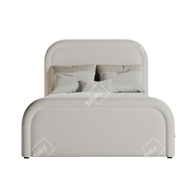 Luxury Off-White Ottoman Bed 3D model image 3