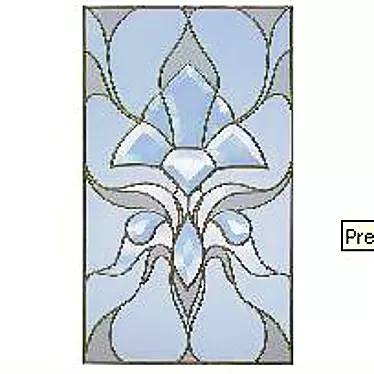 Elegant Blue Stained Glass 3D model image 1 