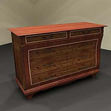 Bassano Collection Wood Chest of Drawers 3D model image 1 