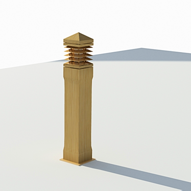Lighthouse Wooden Outdoor Lamp 3D model image 1 