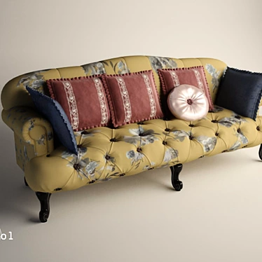 Title: Elegant Provasi Paris Sofa 3D model image 1 