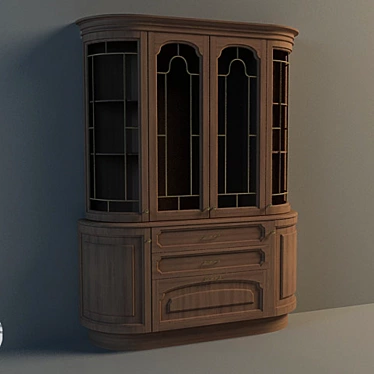 Elegant Glass Door Buffet 3D model image 1 