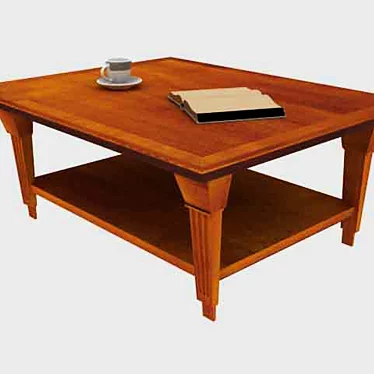 Grange Coffee Table: Bar-Inspired Wooden Accent 3D model image 1 