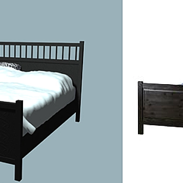 Ikea HEMN?S Black-Brown Bed 3D model image 1 