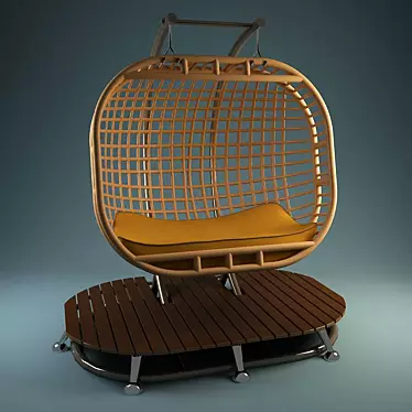 Comfy Swing Chair with Textured Design 3D model image 1 