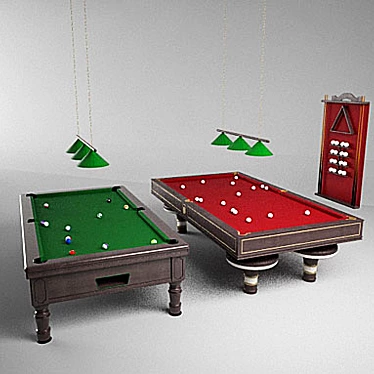 Roman Style Billiards with Textured Design 3D model image 1 