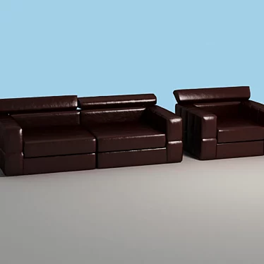 3D Sofa and Armchair Bundle 3D model image 1 