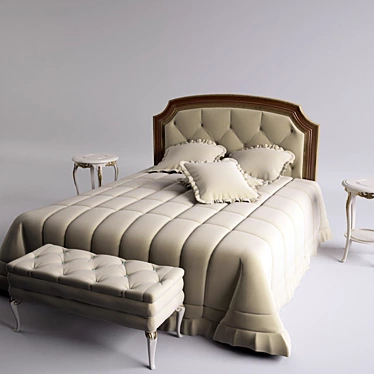 Title: Italian Elegance: SAVIO FIRMINO Bed & Furniture 3D model image 1 