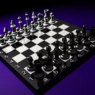 Classic Chess Set: Board and Pieces 3D model image 1 