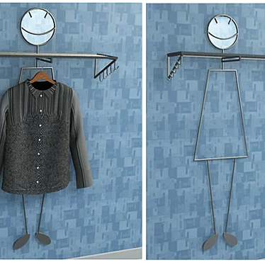 Handcrafted Wooden Hanger 3D model image 1 