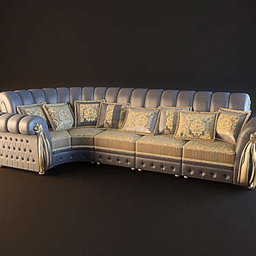 Classic Custom-Made Sofa: Paolo Lucchetta Wooden Inserts 3D model image 1 