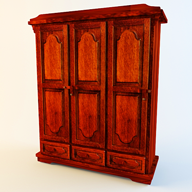 Italian-inspired Scanned Texture Wardrobe 3D model image 1 