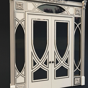 Art Deco Double Door Decor 3D model image 1 