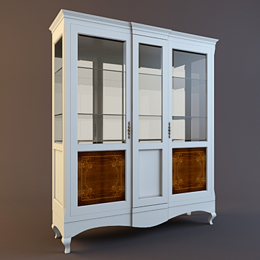Elegant Glass-Door Sideboard 3D model image 1 
